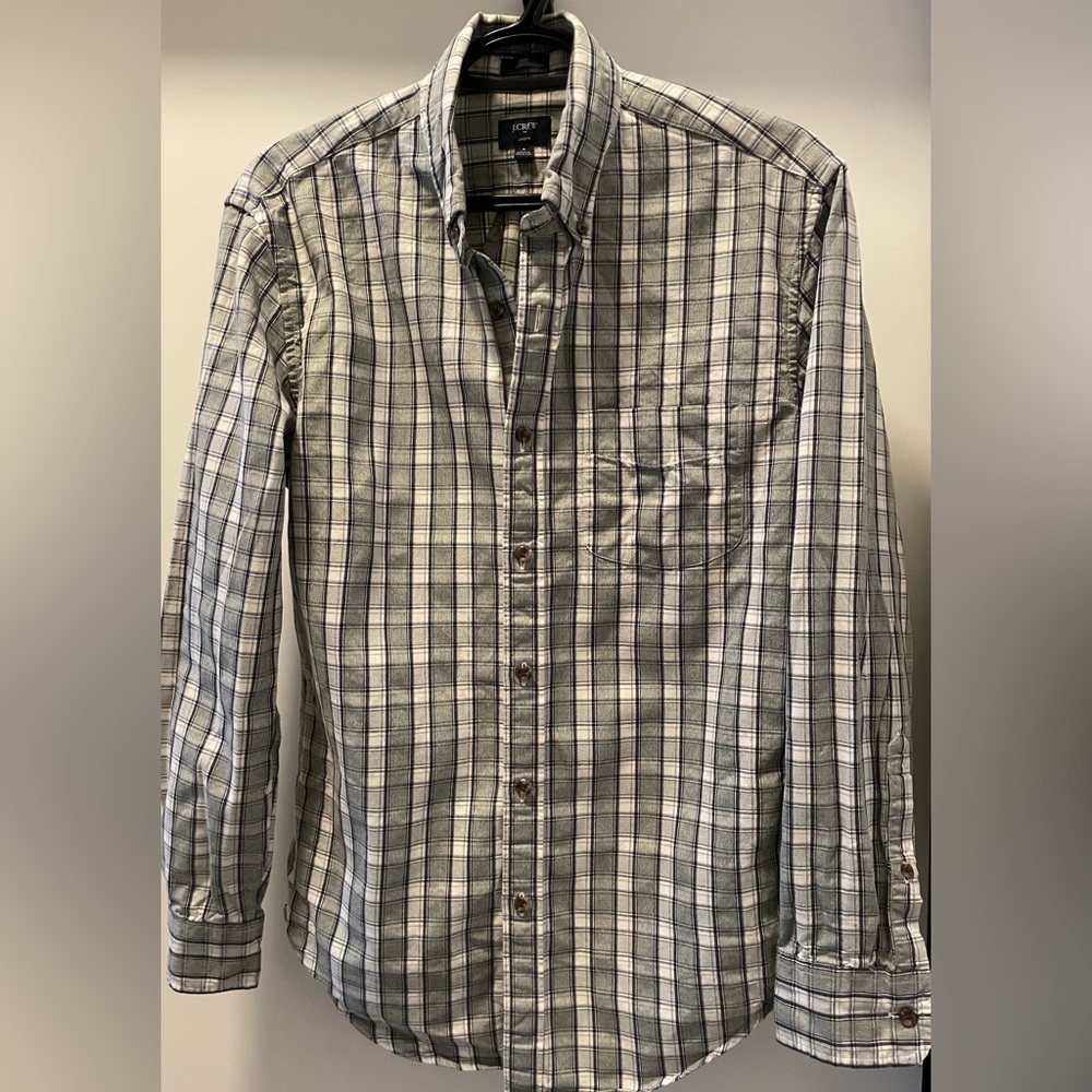 J.Crew Men’s Size Medium 100% Cotton Long Sleeved Button Down Casual Sh…